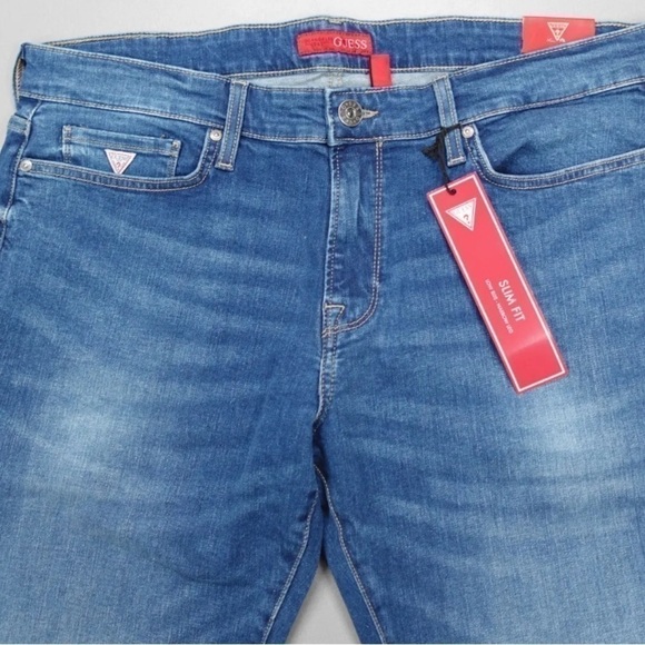 Guess Jeans Brit Rocker Slim Fit Narrow Leg Low Rise Sirius Wash Mens Size 36x30 - Picture 2 of 7